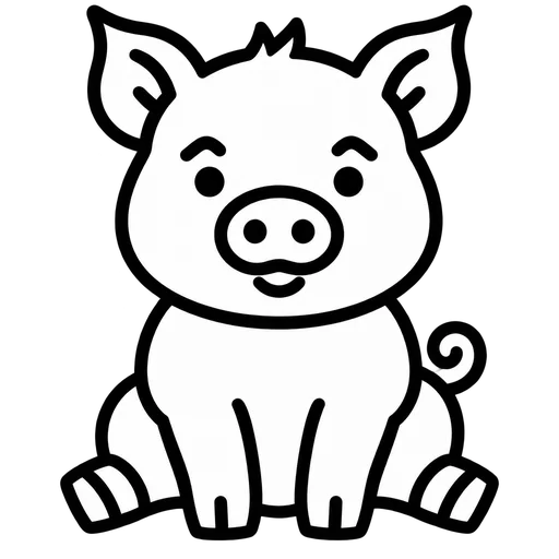 Cute Sitting Pig SVG cut file