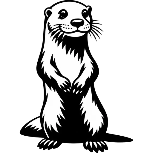 Cute Standing Otter SVG cut file