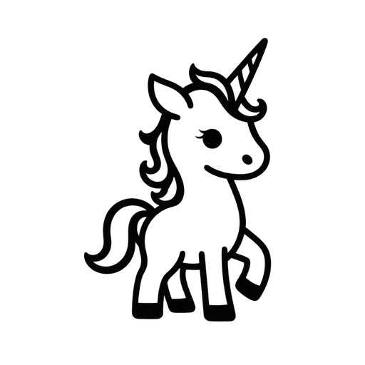 Cute Unicorn Outline SVG cut file