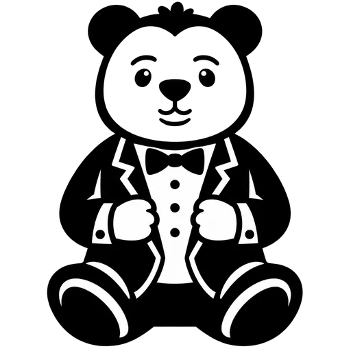 Dapper Bear in Suit SVG cut file
