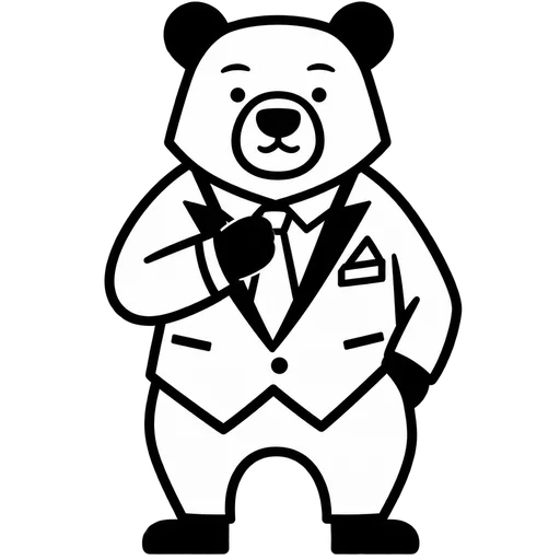 Dapper Bear in Suit SVG cut file