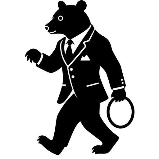 Dapper Bear with Suit and Cane SVG cut file