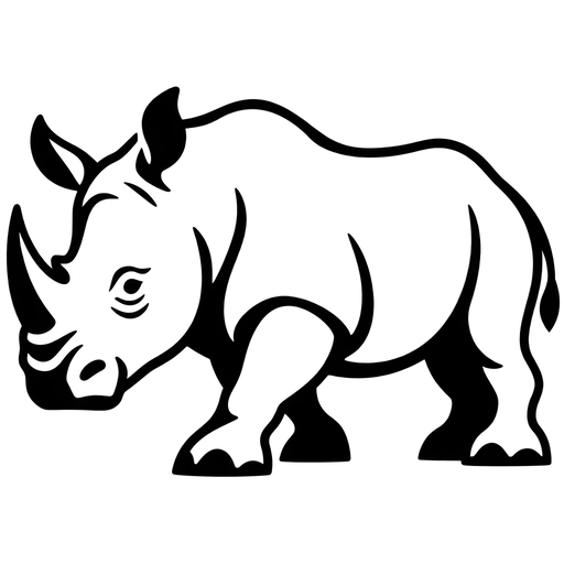 Detailed Rhino Outline SVG cut file