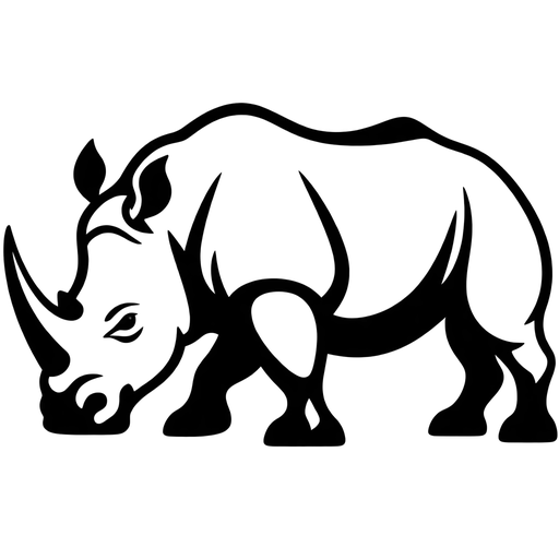 Detailed Rhino Silhouette SVG cut file