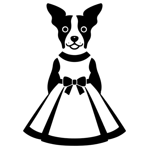 Dog in Dress SVG cut file