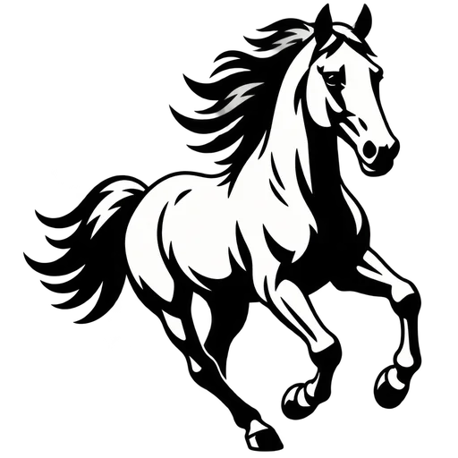 Dynamic Running Horse SVG Design cut file
