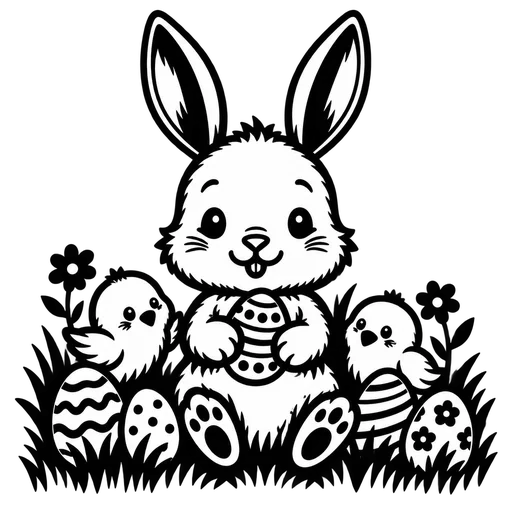 Easter Bunny and Friends SVG cut file