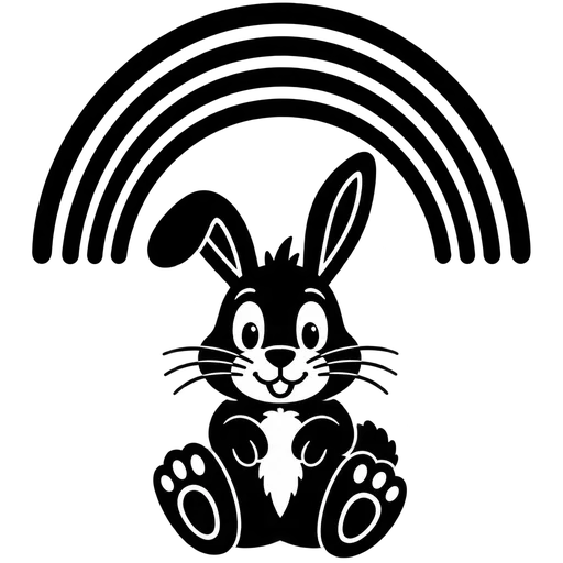 Easter Bunny and Rainbow SVG cut file