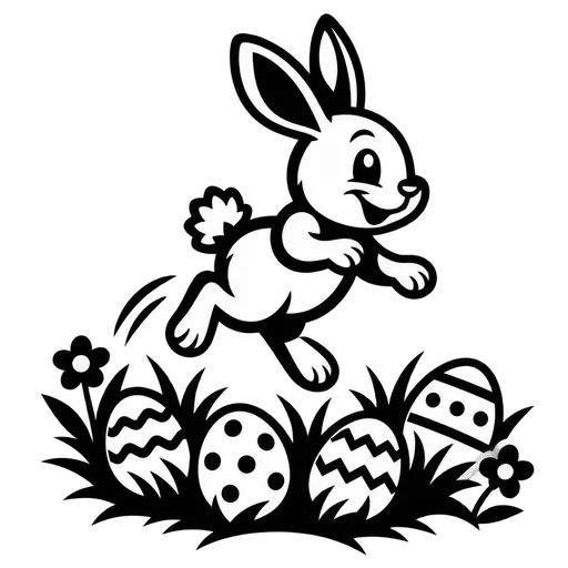 Easter Bunny Hopping SVG cut file