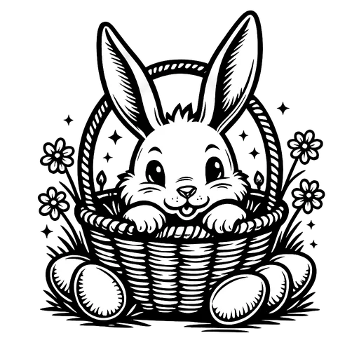 Easter Bunny in a Basket SVG cut file