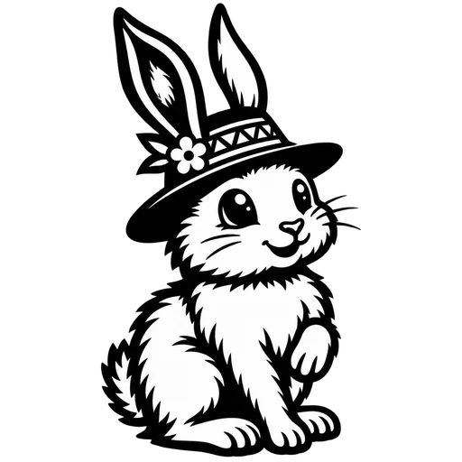 Easter Bunny in a Hat SVG cut file