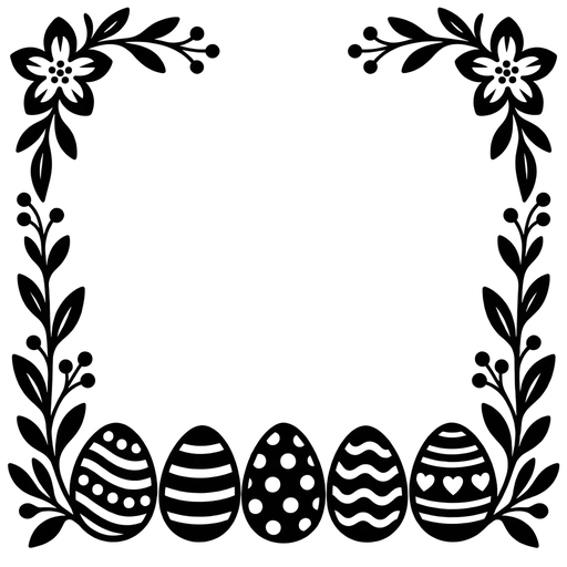 Easter Eggs Border SVG cut file