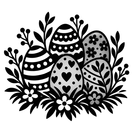 Easter Eggs Doodle SVG cut file
