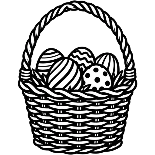 Easter Eggs in a Basket SVG cut file