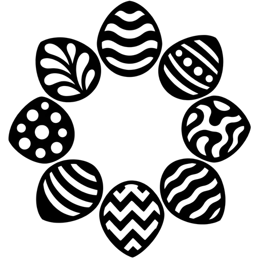 Easter Eggs in a Circle – SVG cut file