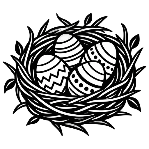 Easter Eggs in Nest SVG Design cut file
