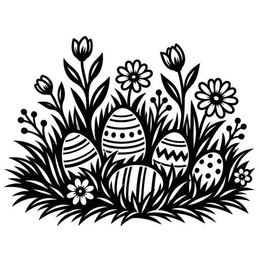 Easter Eggs in the Garden – SVG cut file