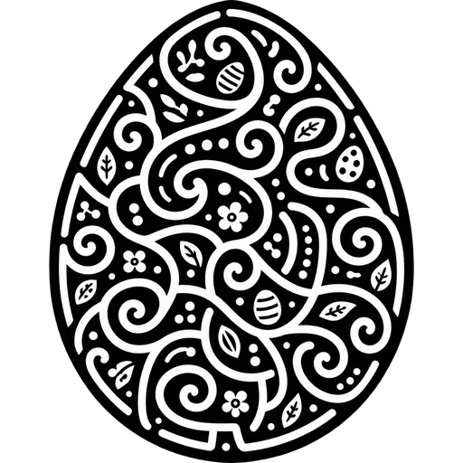 Easter Eggs Labyrinth SVG cut file