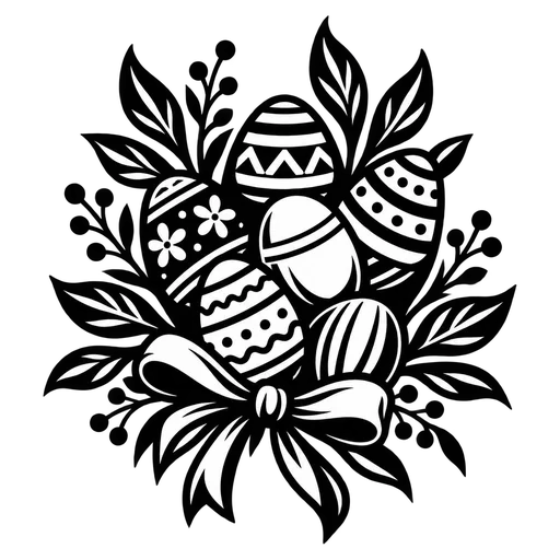 Easter Eggs with Ribbons SVG cut file