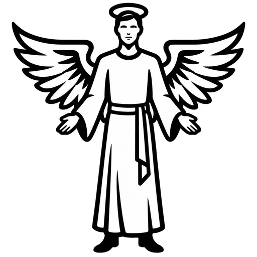 Elegant Angel Outline SVG cut file