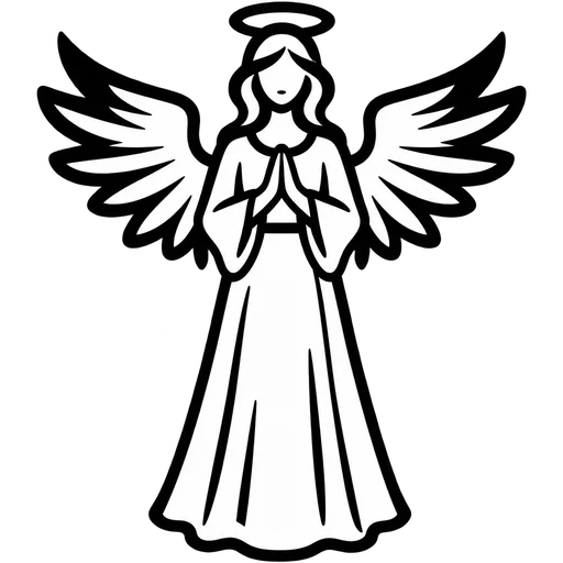 Elegant Angel Outline SVG cut file