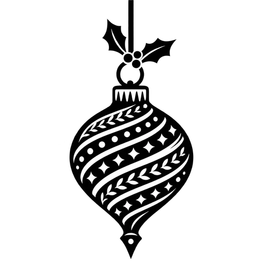 Elegant Christmas Glass Bauble SVG cut file