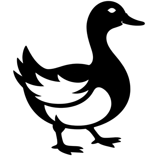 Elegant Duck Outline SVG cut file