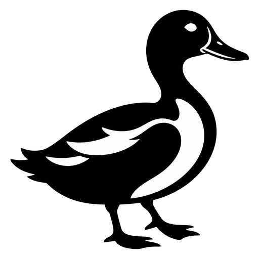 Elegant Duck Silhouette SVG cut file