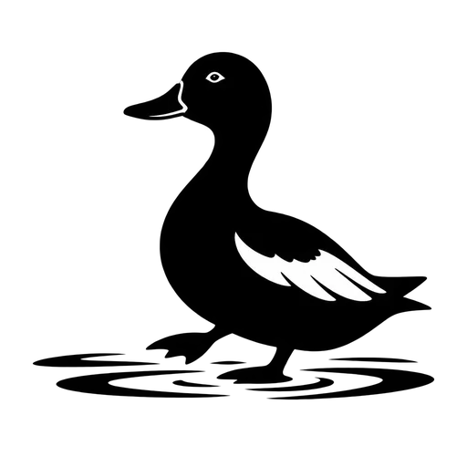 Elegant Duck Silhouette SVG cut file