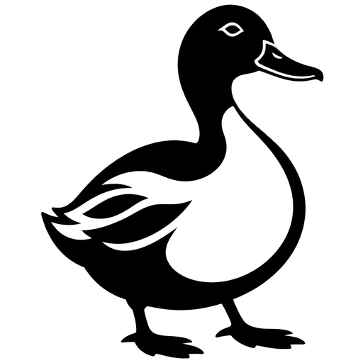 Elegant Duck Silhouette SVG cut file