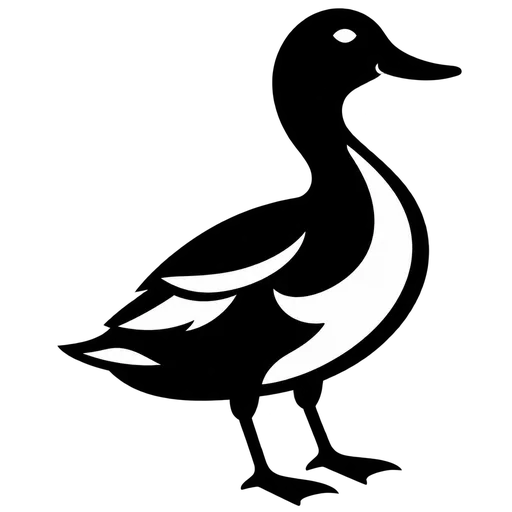 Elegant Duck Silhouette SVG cut file