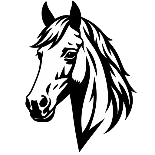 Elegant Horse Head SVG Design cut file