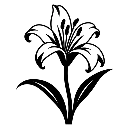 Elegant Lily Flower Illustration – SVG Format cut file