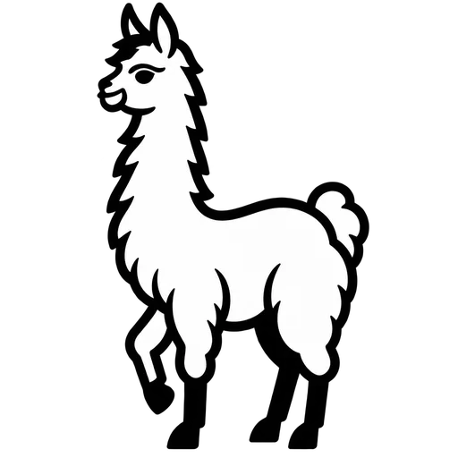 Elegant Llama Silhouette SVG cut file