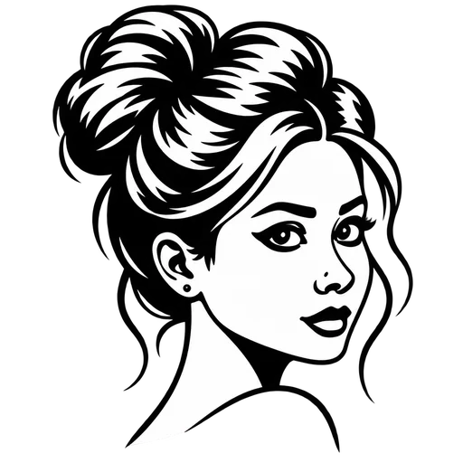 Elegant Messy Bun SVG for Crafting cut file