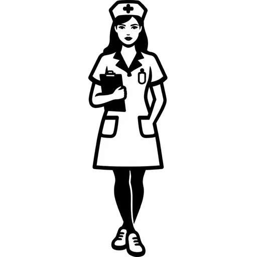 Elegant Nurse Figure Outline SVG cut file