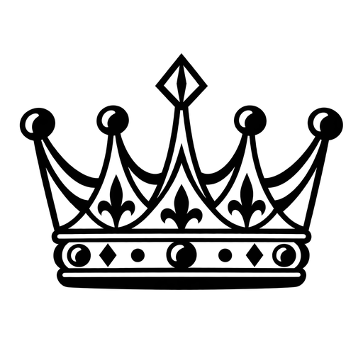 Elegant Royal Crown Outline SVG cut file