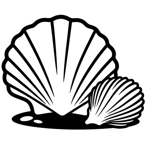 Elegant Seashell Pair SVG cut file