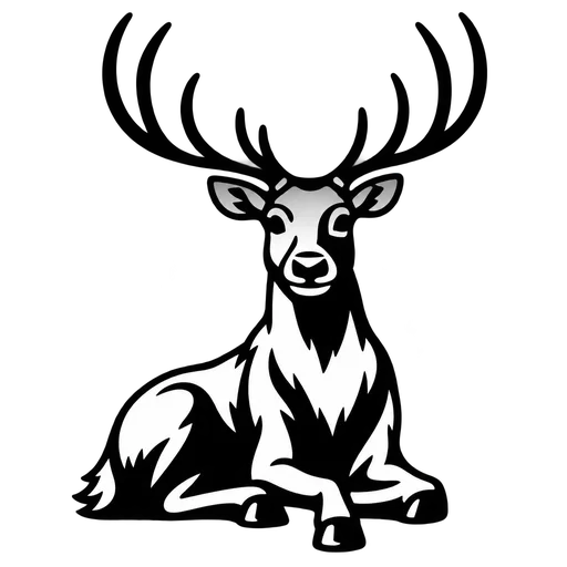Elegant Sitting Reindeer SVG cut file