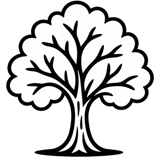 Elegant Tree Outline SVG cut file