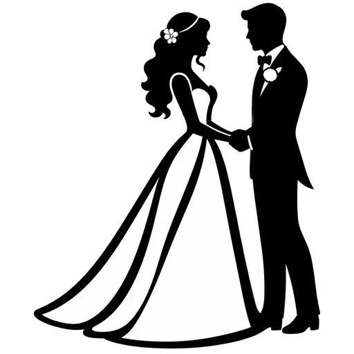 Elegant Wedding Couple SVG cut file