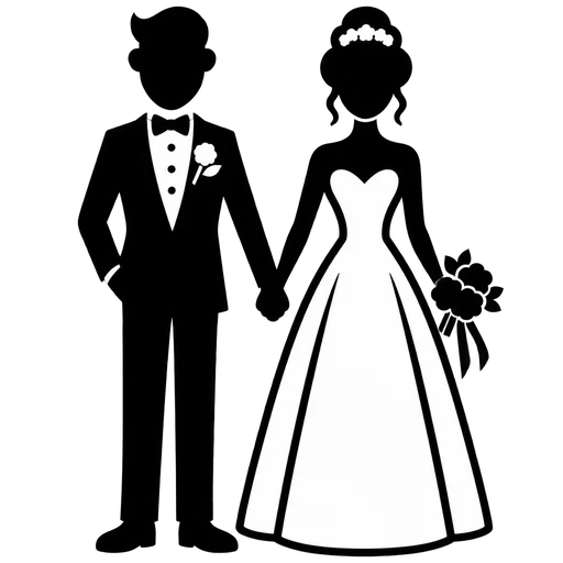 Elegant Wedding Couple SVG cut file