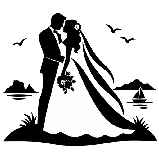 Elegant Wedding Couple SVG cut file