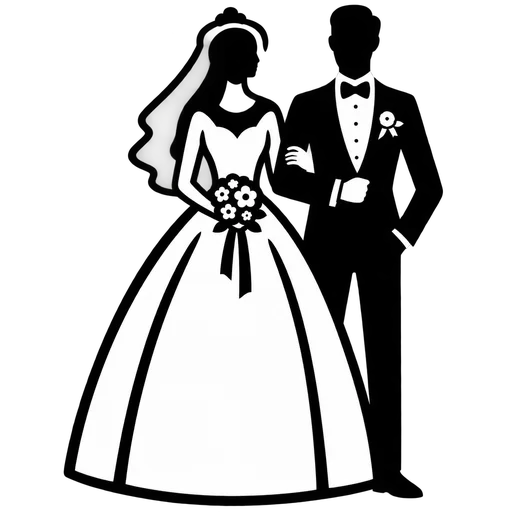 Elegant Wedding Couple SVG cut file
