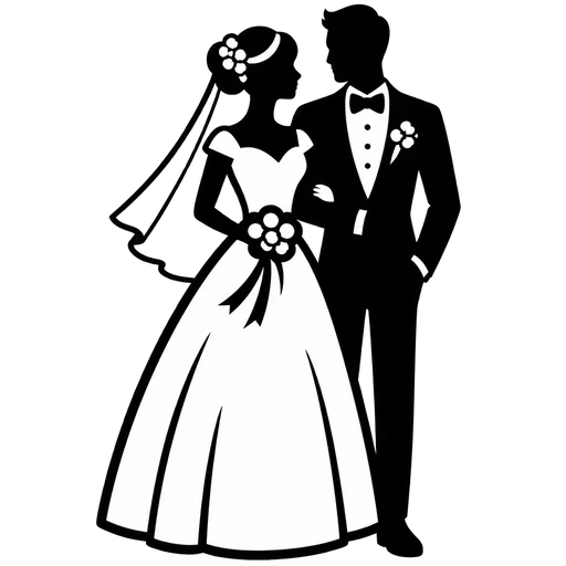 Elegant Wedding Couple SVG cut file