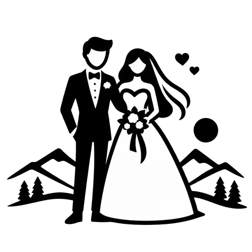 Elegant Wedding Couple SVG cut file