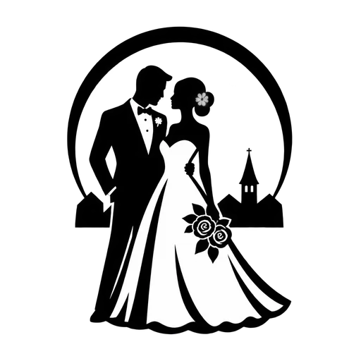 Elegant Wedding Couple SVG Design cut file