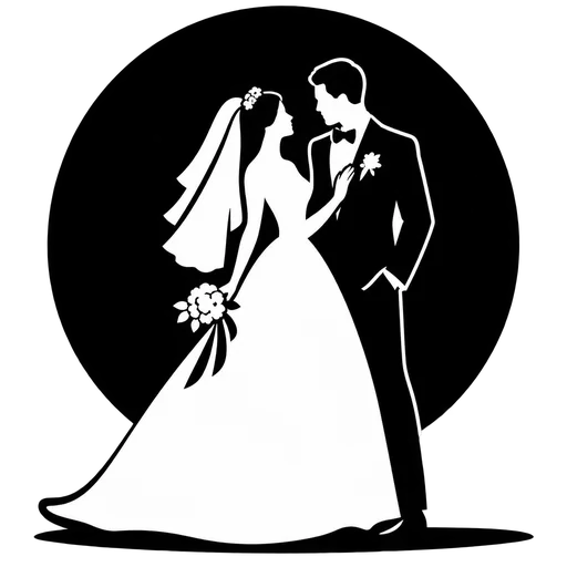 Elegant Wedding Silhouette SVG cut file