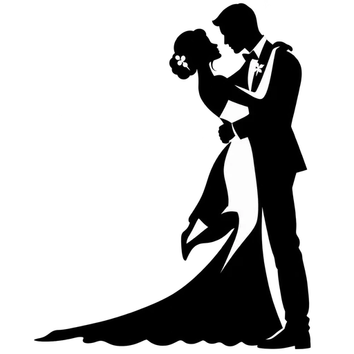 Elegant Wedding Silhouette SVG cut file