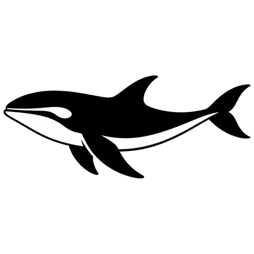 Elegant Whale Outline SVG cut file